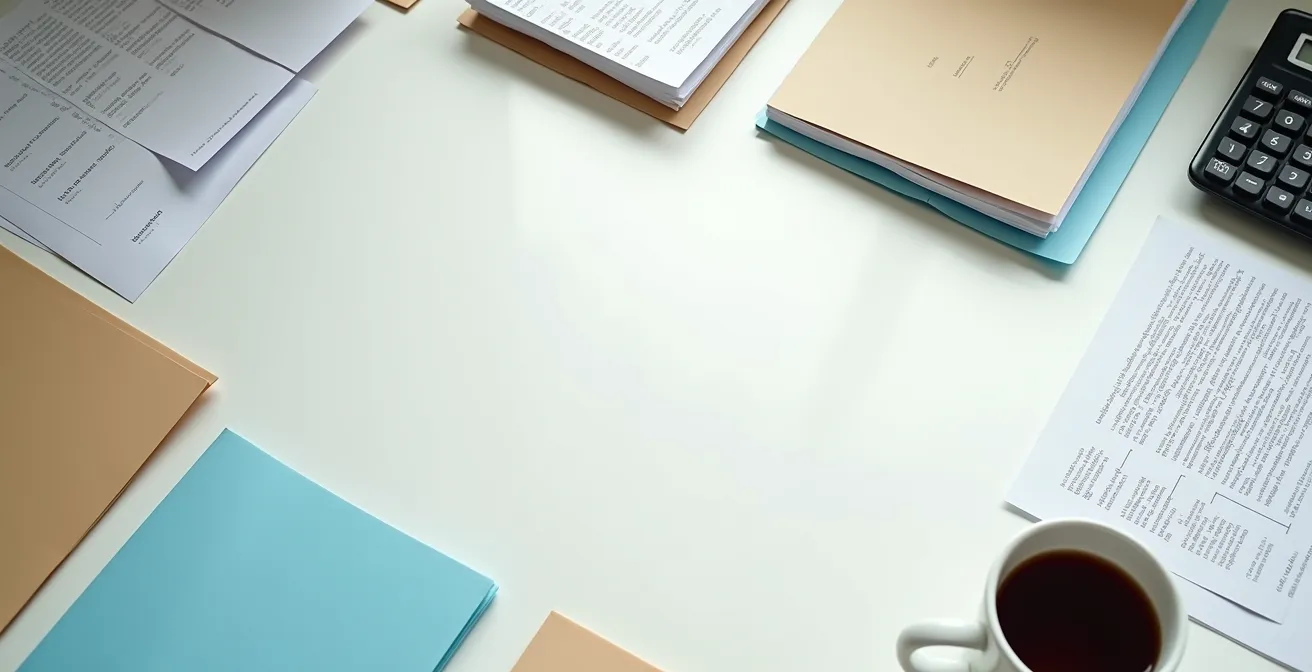 Documents administratifs organisés sur un bureau pour constituer un dossier MaPrimeRénov'