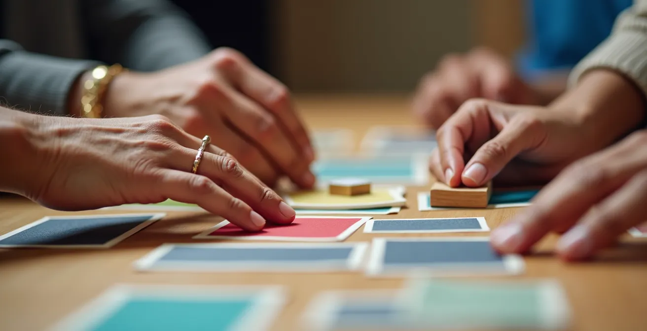 Vue macro détaillée de mains diverses manipulant des outils de collaboration lors d'une réunion